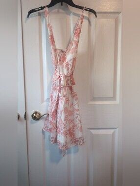 Morris Day Pink Floral Mini Wrap Dress